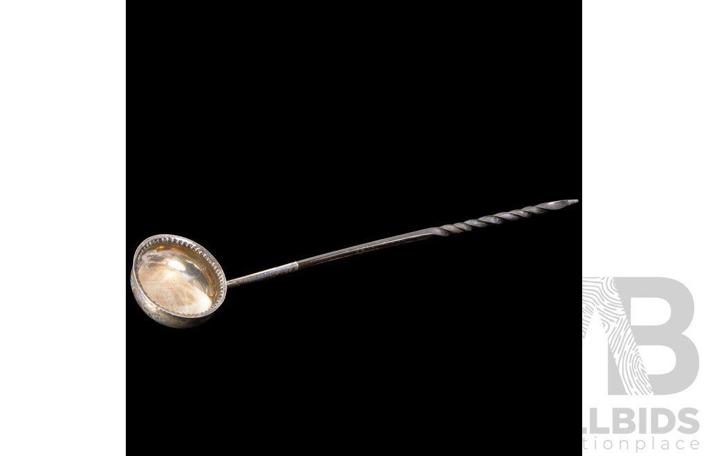 Antique Victorian Sterling Silver Toddy Ladle with Twist Handle, London 1885