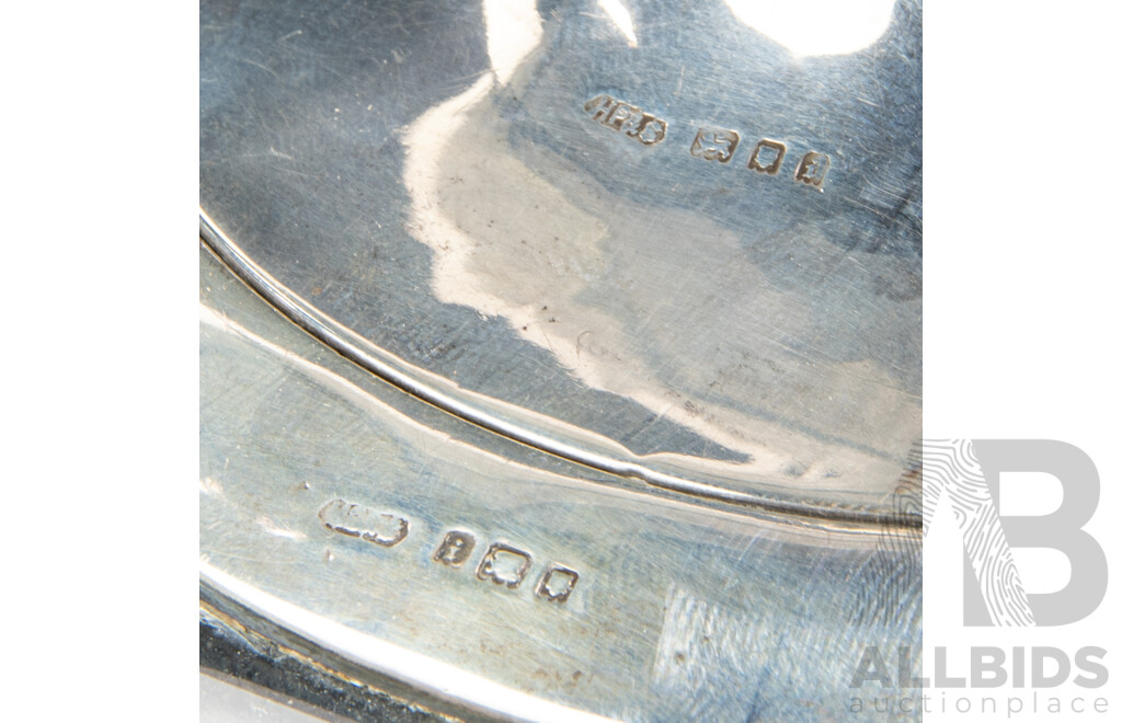 Antique Crystal Container with Sterling Silver Collar and Lid, London 1924, Along with Dressing Bottle with Sterling Silver Collar, Birmingham 1923
