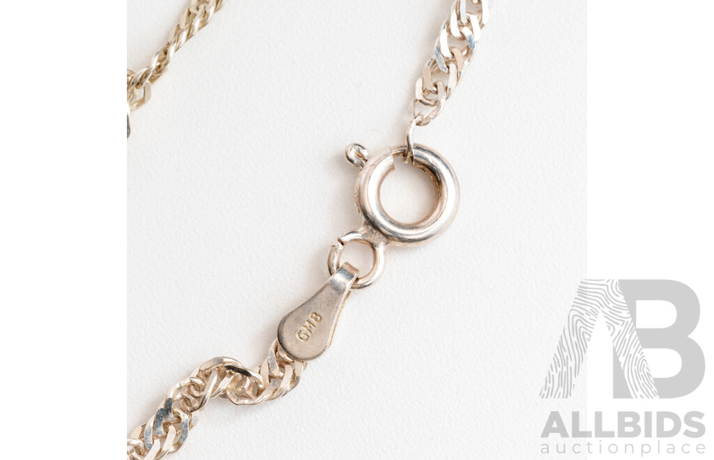 9ct Vintage Geometrical Shaped Ring, Size M, 0.37 Grams & Sterling Silver Rope Twist Necklace, 45cm, 3.65 Grams