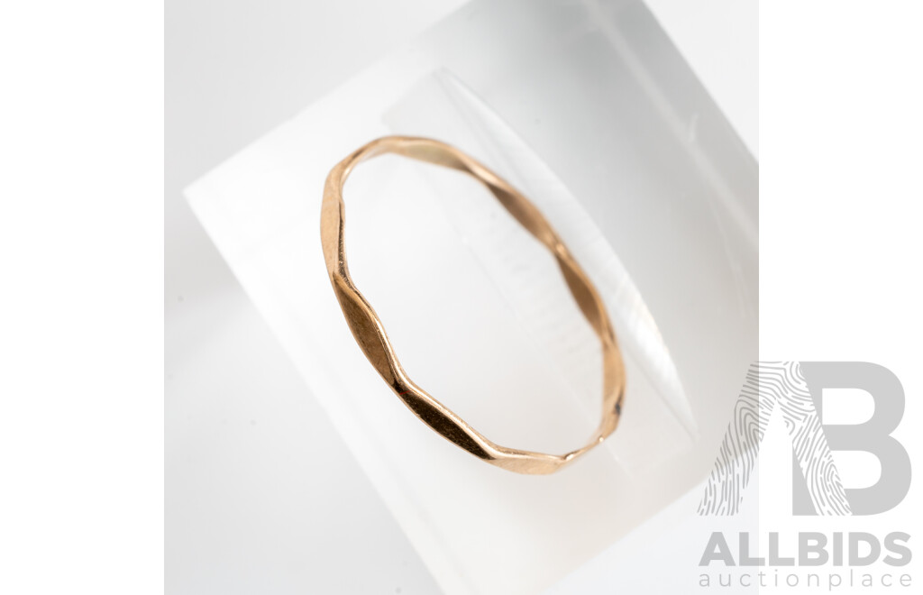 9ct Vintage Geometrical Shaped Ring, Size M, 0.37 Grams & Sterling Silver Rope Twist Necklace, 45cm, 3.65 Grams
