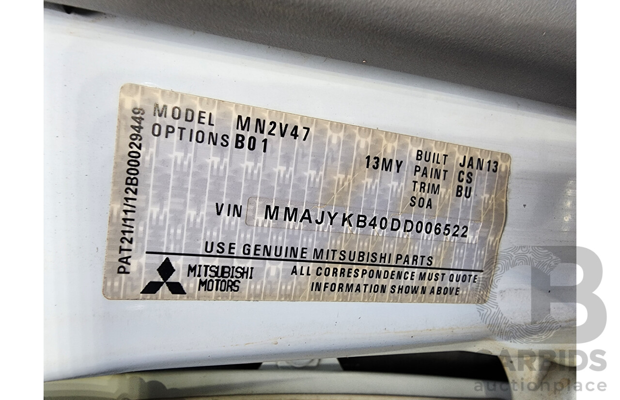 2/2013 Mitsubishi Triton Glx-R (4x4) MN MY13 Double Cab Utility White 2.5L