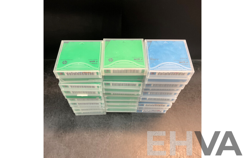 HPE/HP LTO Ultrium 1.6TB & 3TB RW Data Cartridge - Lot of 30 - Estimated Total ORP $1,600