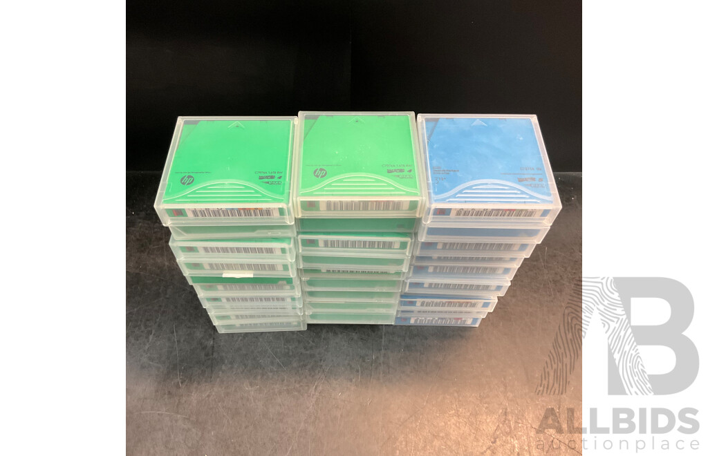HPE/HP LTO Ultrium 1.6TB & 3TB RW Data Cartridge - Lot of 30 - Estimated Total ORP $1,600