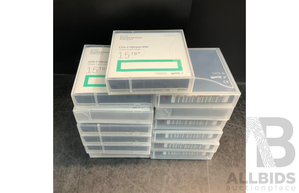HPE 15TB C7977A RW Ultrium LTO 7 Data Cartridge - Lot of 13