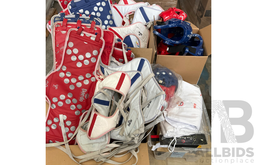 Pallet of Taekwondo Competition Gear & Equipment