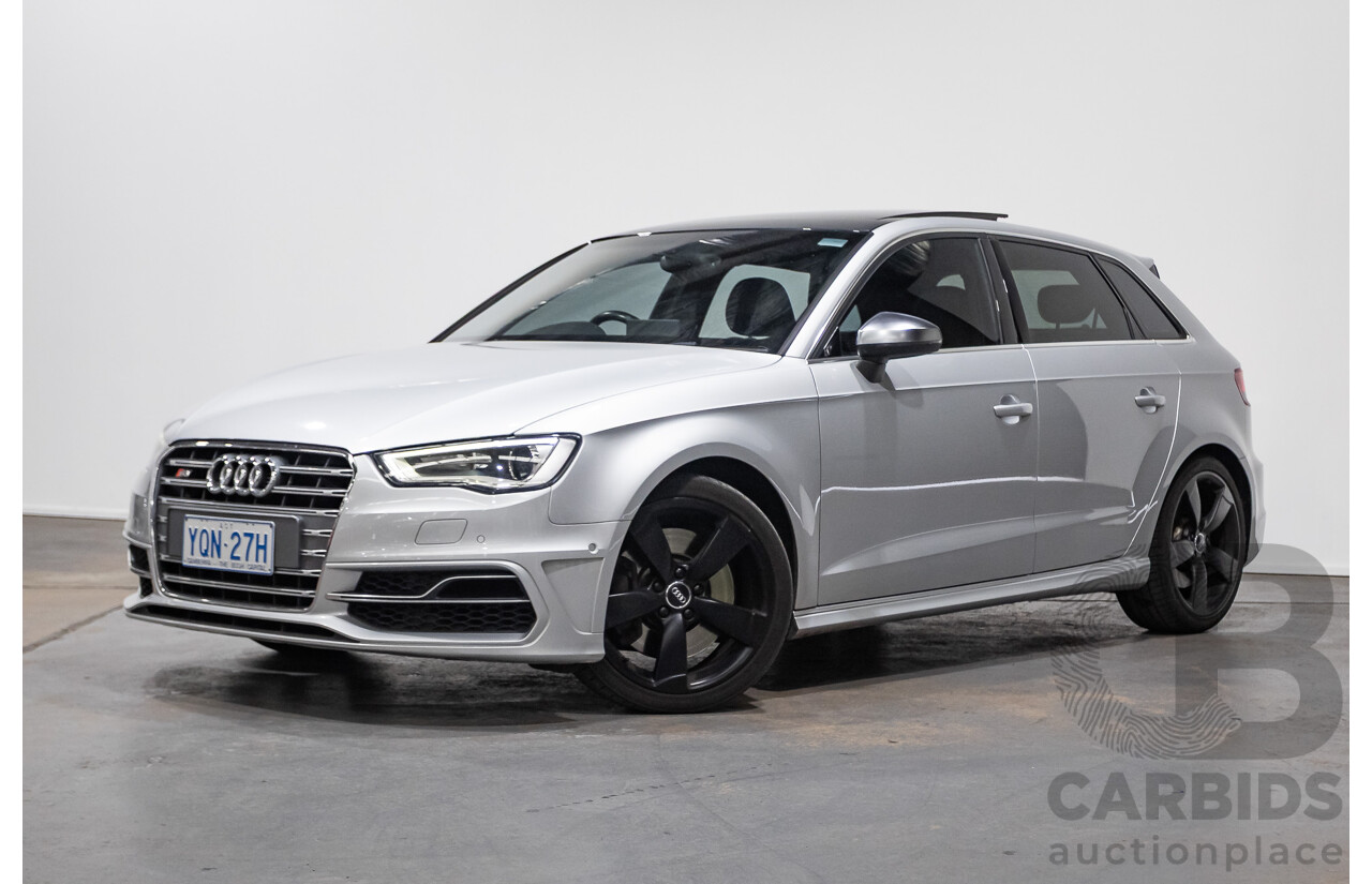 11/2013 Audi S3 Sportback 2.0 TFSI Quattro 8V (AWD) MY14 5d Hatchback Silver Turbo 2.0L