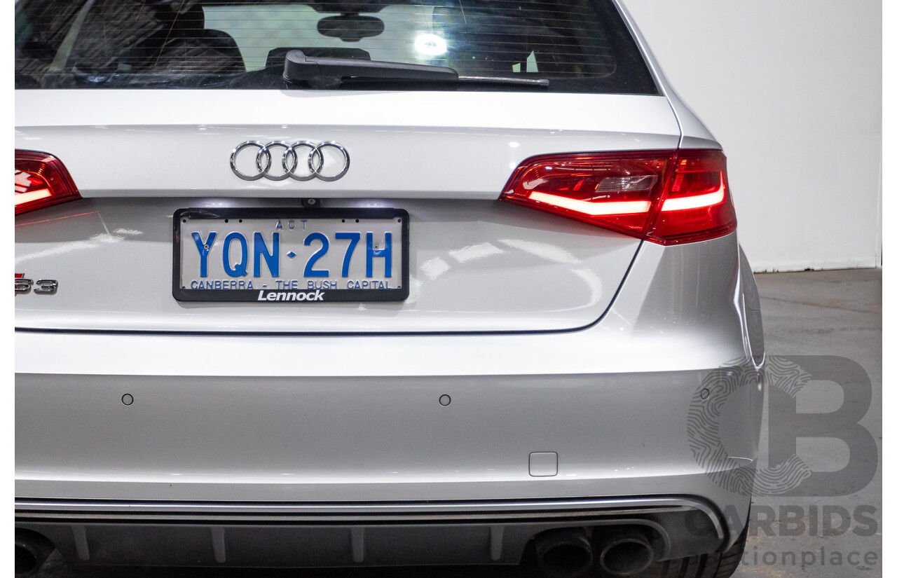 11/2013 Audi S3 Sportback 2.0 TFSI Quattro 8V (AWD) MY14 5d Hatchback Silver Turbo 2.0L