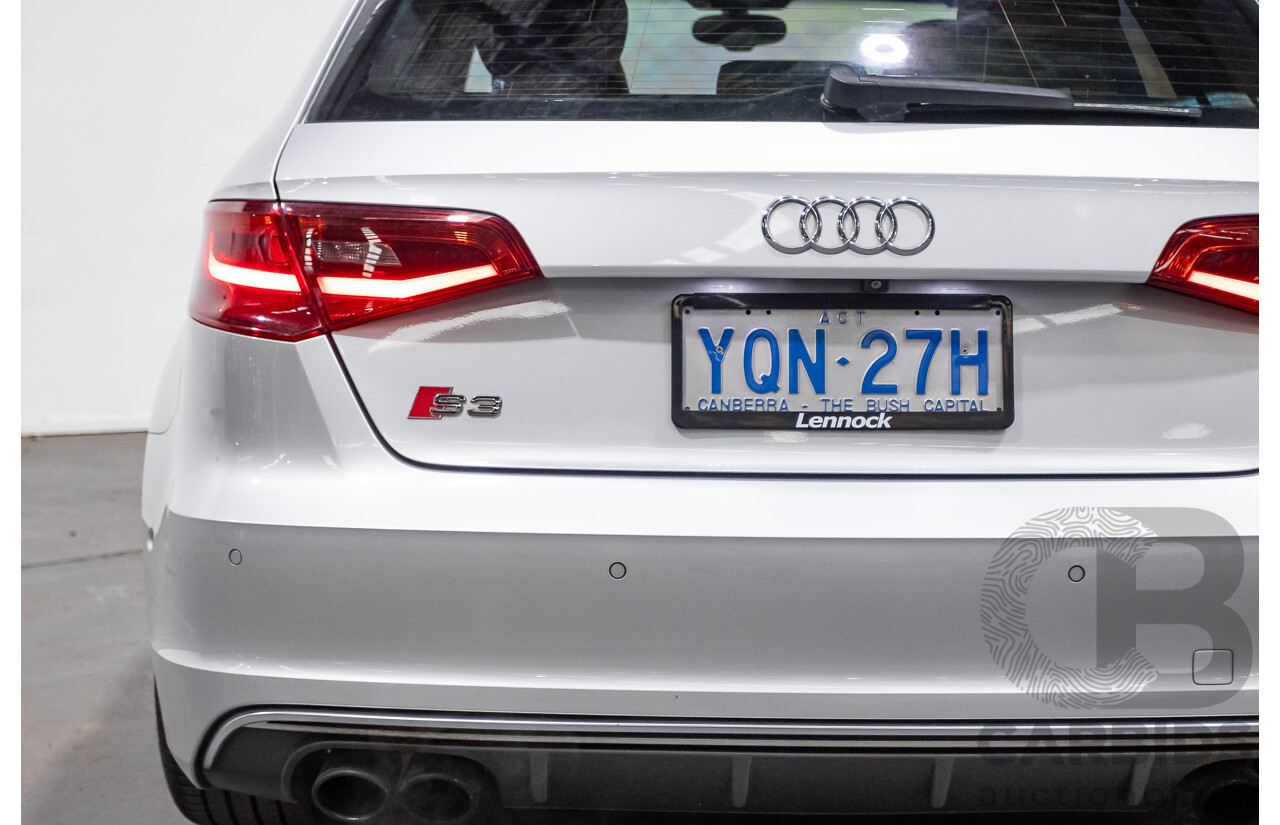 11/2013 Audi S3 Sportback 2.0 TFSI Quattro 8V (AWD) MY14 5d Hatchback Silver Turbo 2.0L