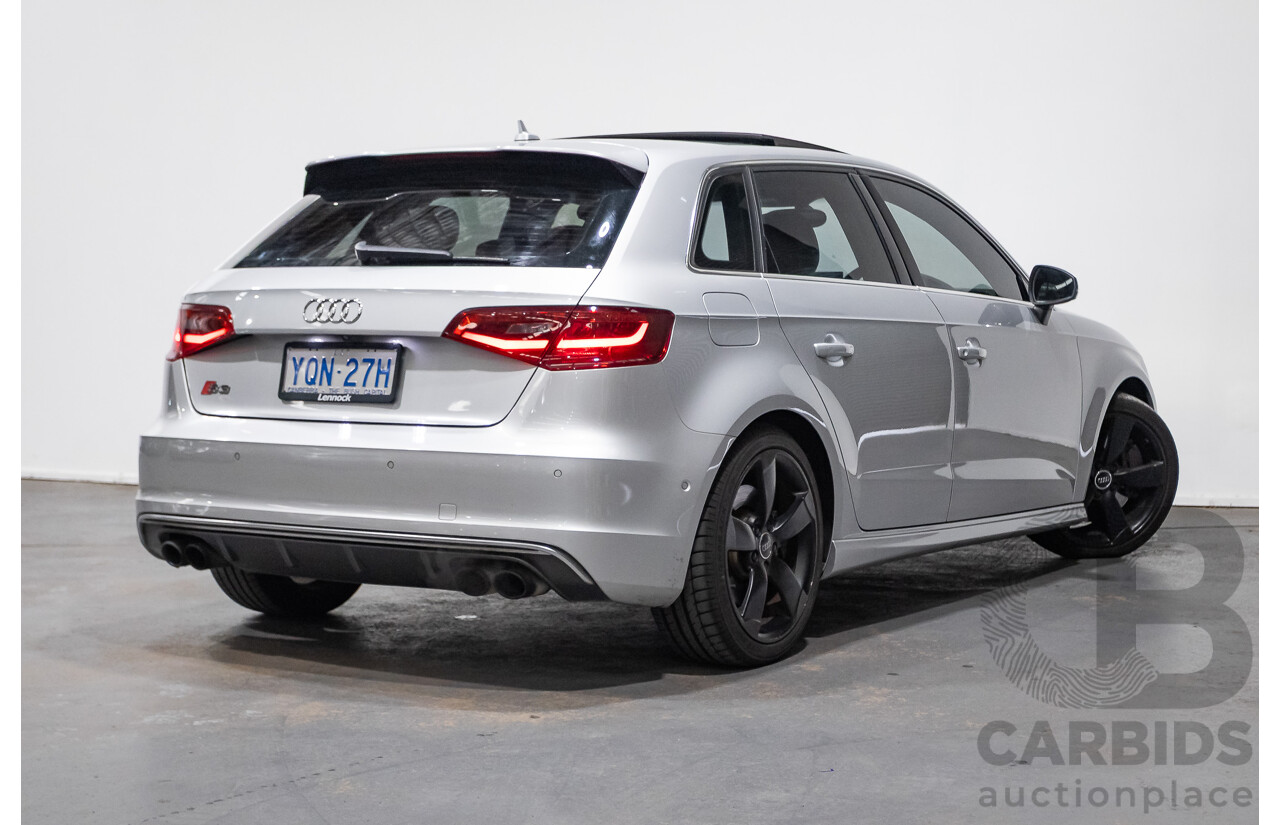 11/2013 Audi S3 Sportback 2.0 TFSI Quattro 8V (AWD) MY14 5d Hatchback Silver Turbo 2.0L