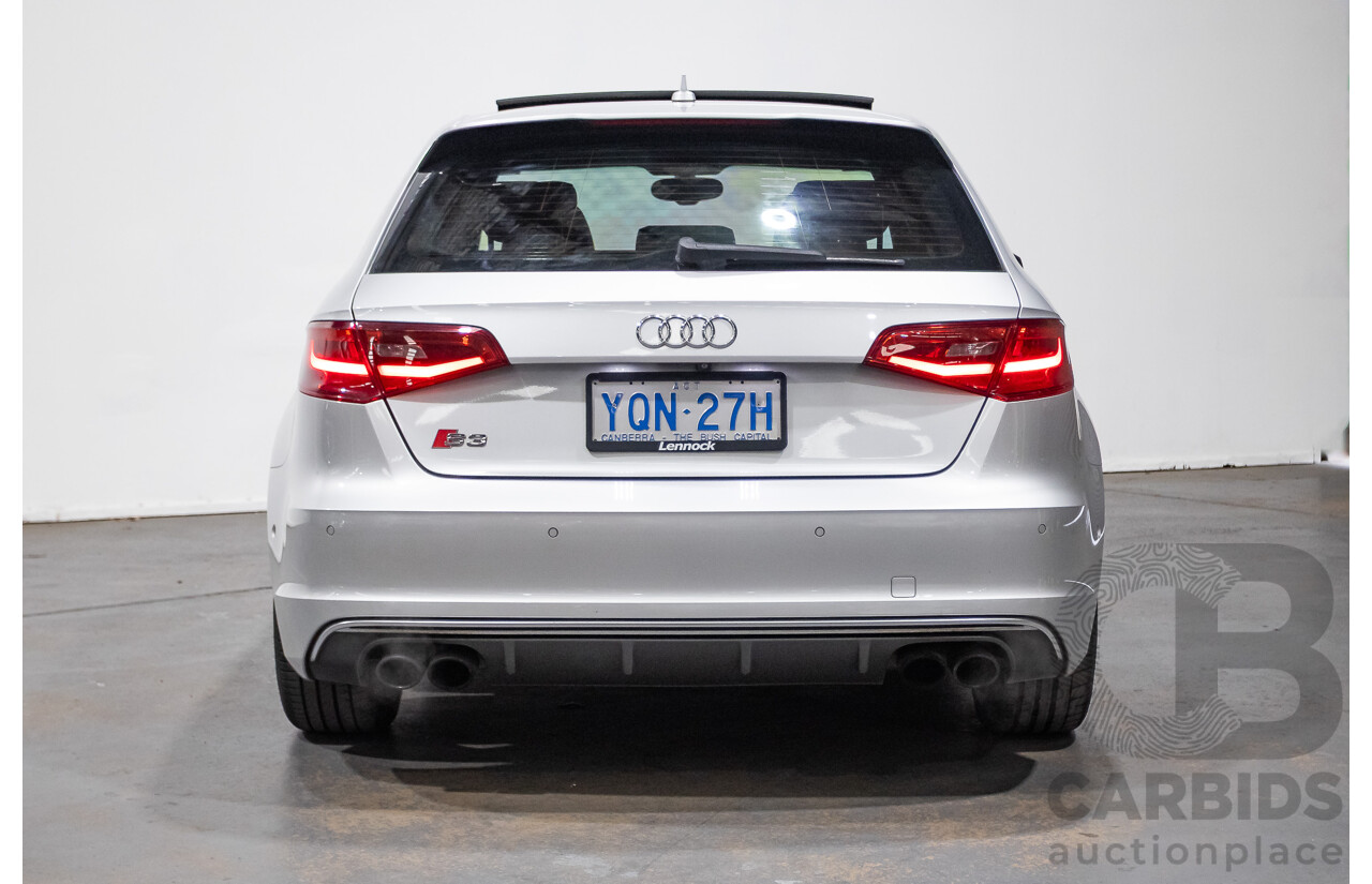 11/2013 Audi S3 Sportback 2.0 TFSI Quattro 8V (AWD) MY14 5d Hatchback Silver Turbo 2.0L