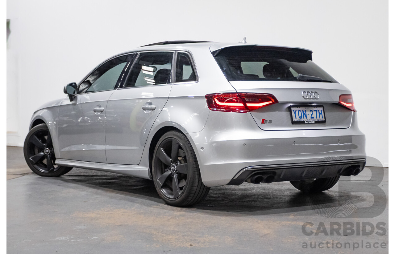 11/2013 Audi S3 Sportback 2.0 TFSI Quattro 8V (AWD) MY14 5d Hatchback Silver Turbo 2.0L