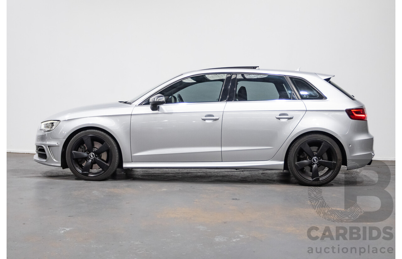11/2013 Audi S3 Sportback 2.0 TFSI Quattro 8V (AWD) MY14 5d Hatchback Silver Turbo 2.0L