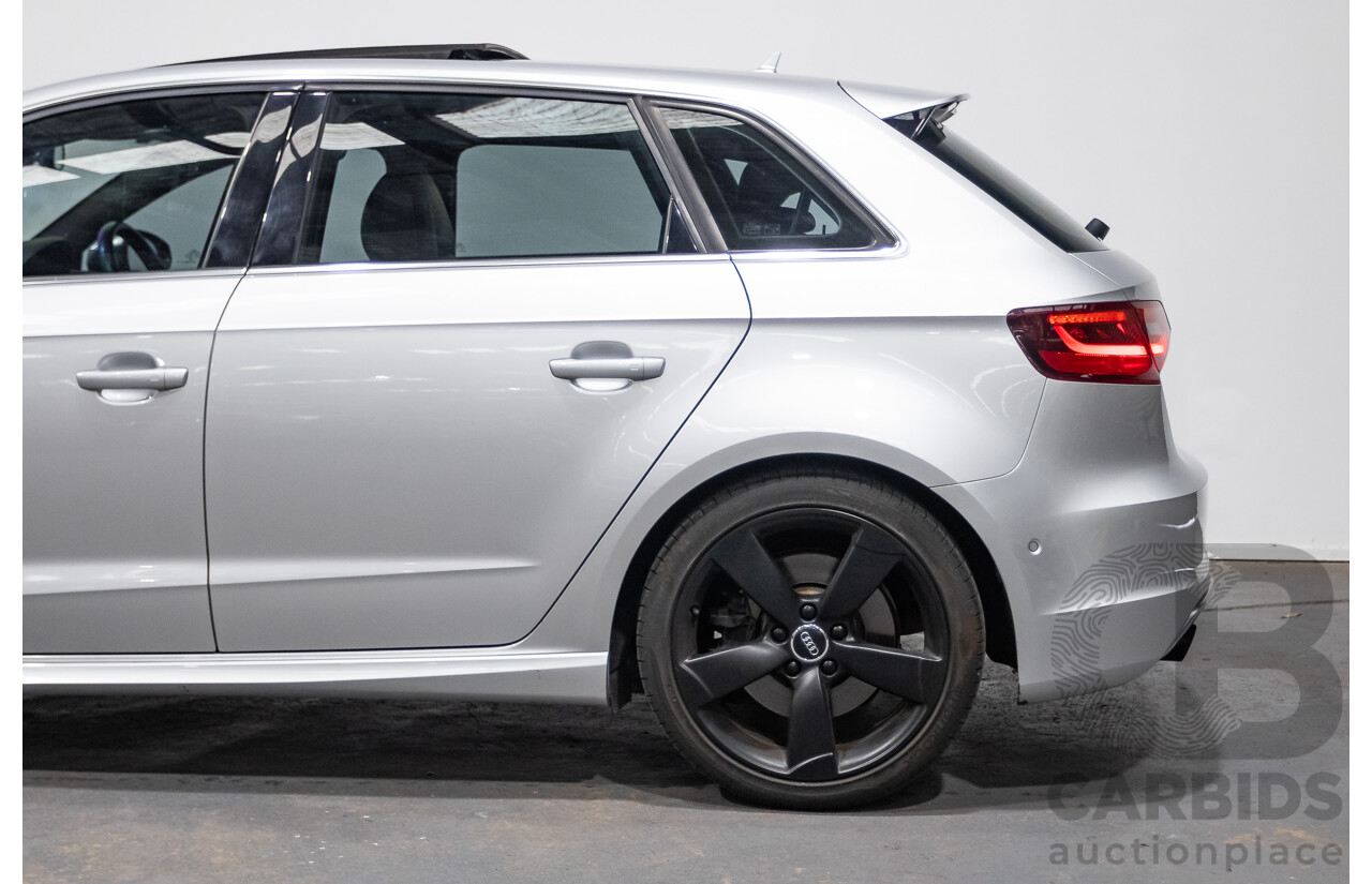 11/2013 Audi S3 Sportback 2.0 TFSI Quattro 8V (AWD) MY14 5d Hatchback Silver Turbo 2.0L
