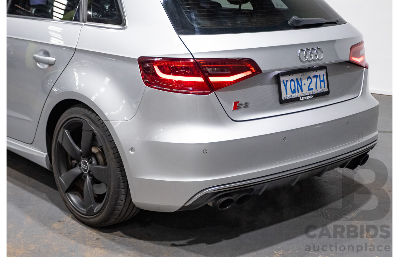 11/2013 Audi S3 Sportback 2.0 TFSI Quattro 8V (AWD) MY14 5d Hatchback Silver Turbo 2.0L