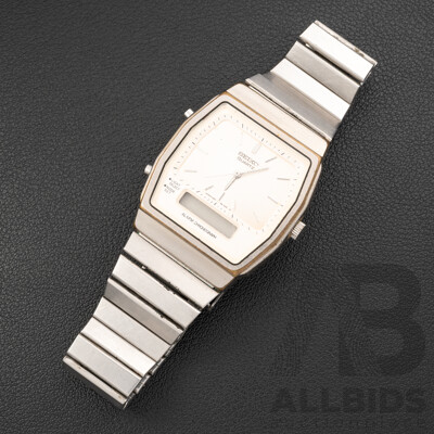 Seiko Quartz Alarm Chronograph Vintage Analogue/digital Watch, H601-5400