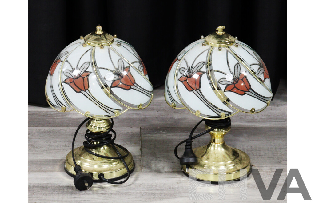 Pair of Retro Metal Touch Lamps