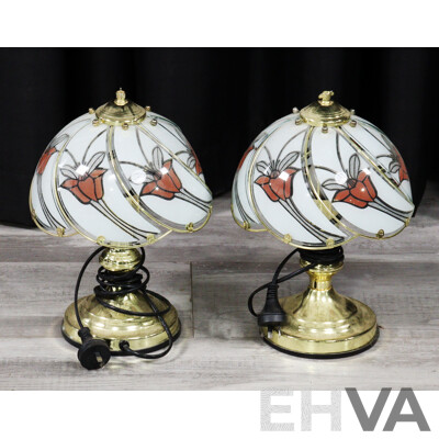 Pair of Retro Metal Touch Lamps