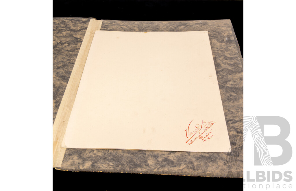 Interesting Antique Photograph of King George VI & Elizabeth Queen Mother, Signed by Both to Lower Portion in Vandyke London Folder and Blind Stamped the Same