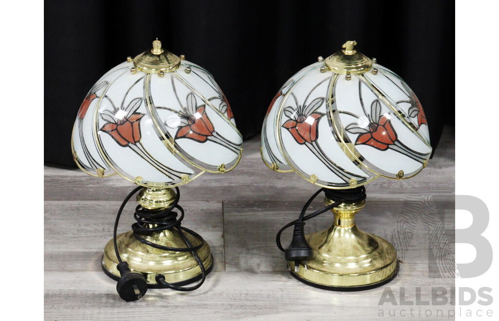 Pair of Retro Metal Touch Lamps