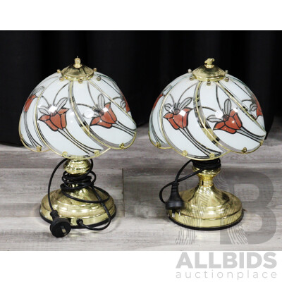 Pair of Retro Metal Touch Lamps