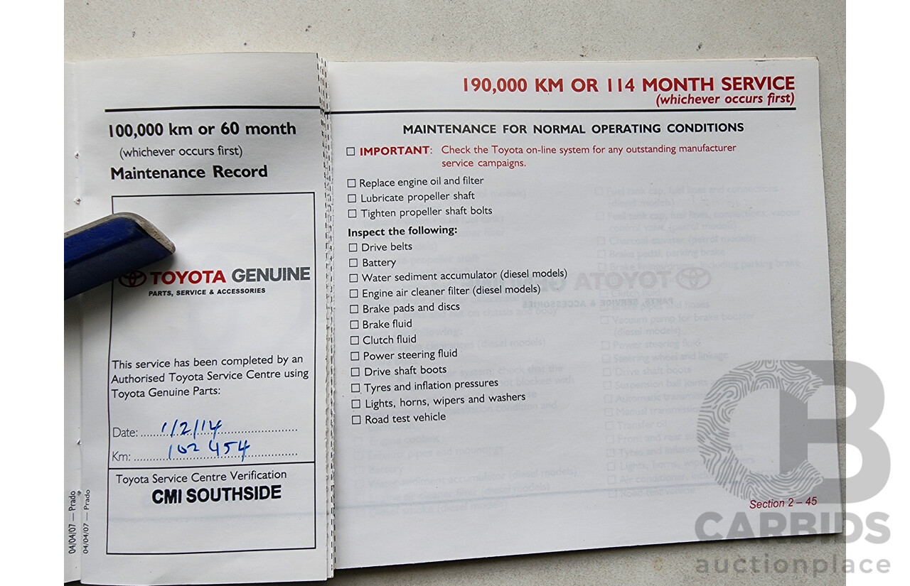8/2007 Toyota Landcruiser Prado GXL (4x4) KDJ120R MY07 4d Wagon Silver 3.0L
