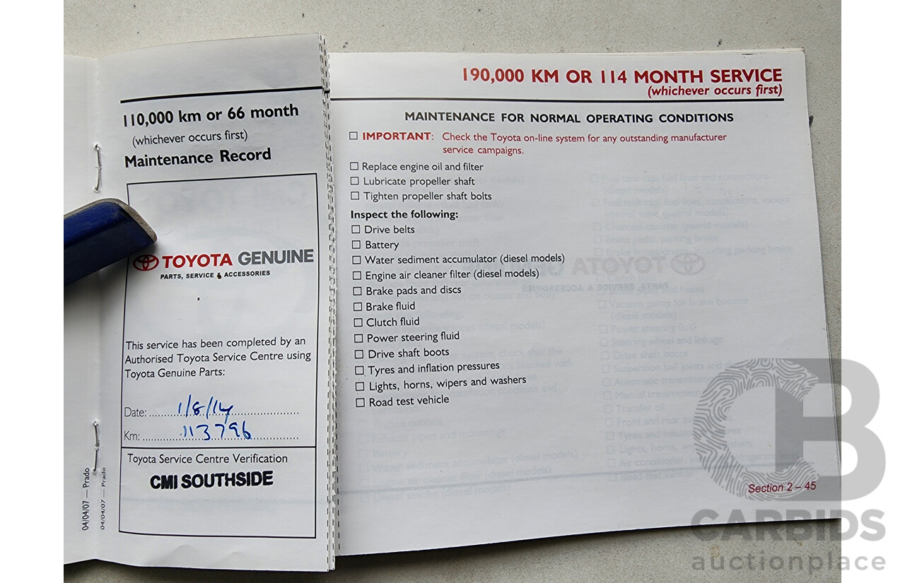 8/2007 Toyota Landcruiser Prado GXL (4x4) KDJ120R MY07 4d Wagon Silver 3.0L
