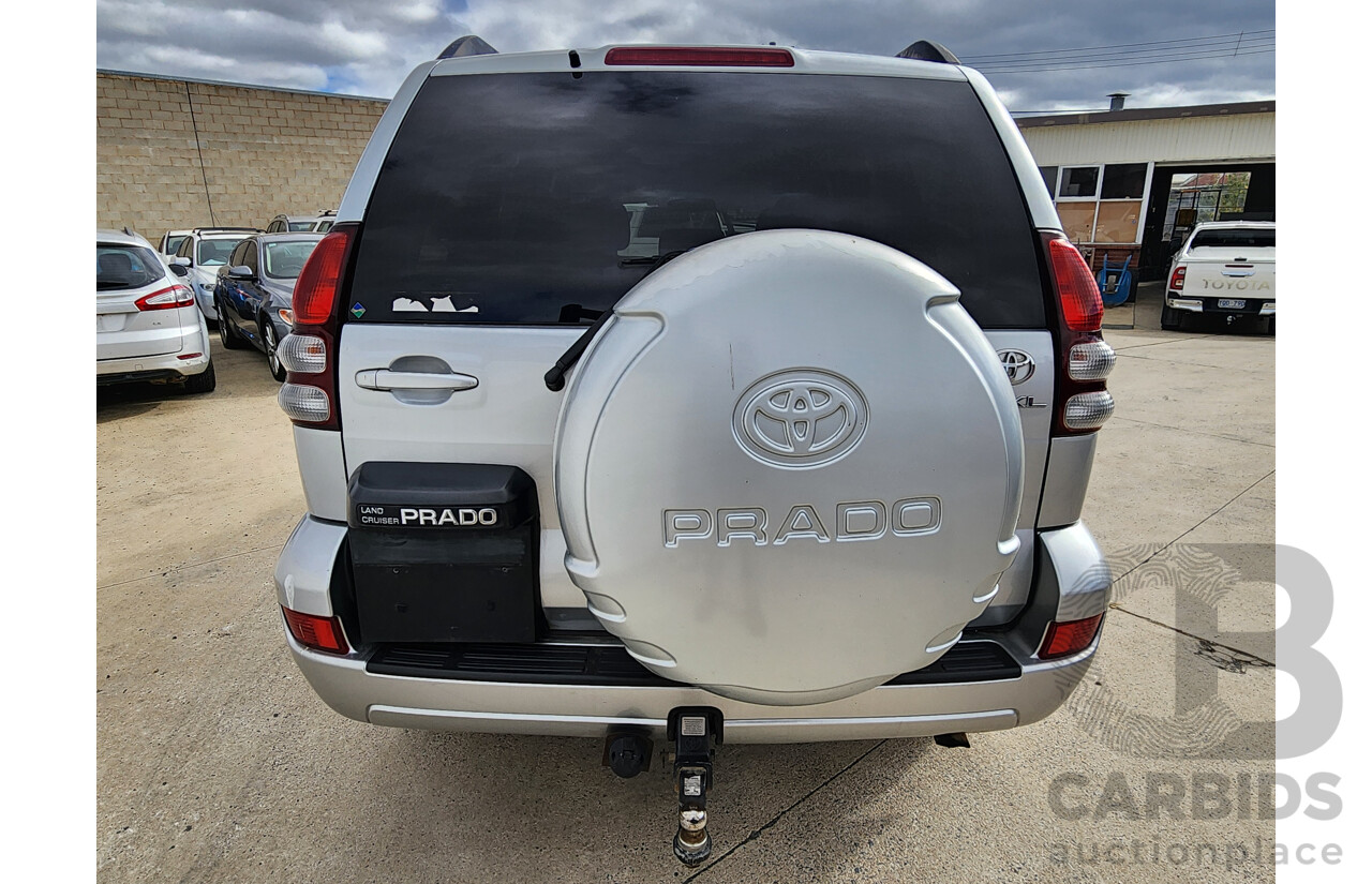 8/2007 Toyota Landcruiser Prado GXL (4x4) KDJ120R MY07 4d Wagon Silver 3.0L