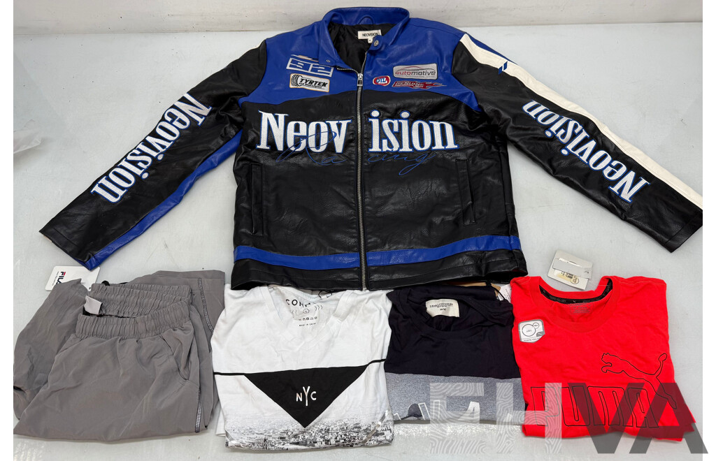 Leather Racing Jacket and Men's Clothing