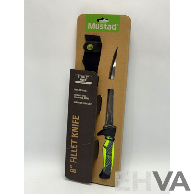 Mustad 8 Inch Fillet Knife with Pouch - Brand New