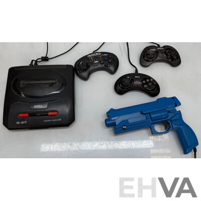 Sega Mega Drive II with Controllers