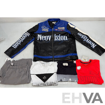 Leather Racing Jacket and Men's Clothing