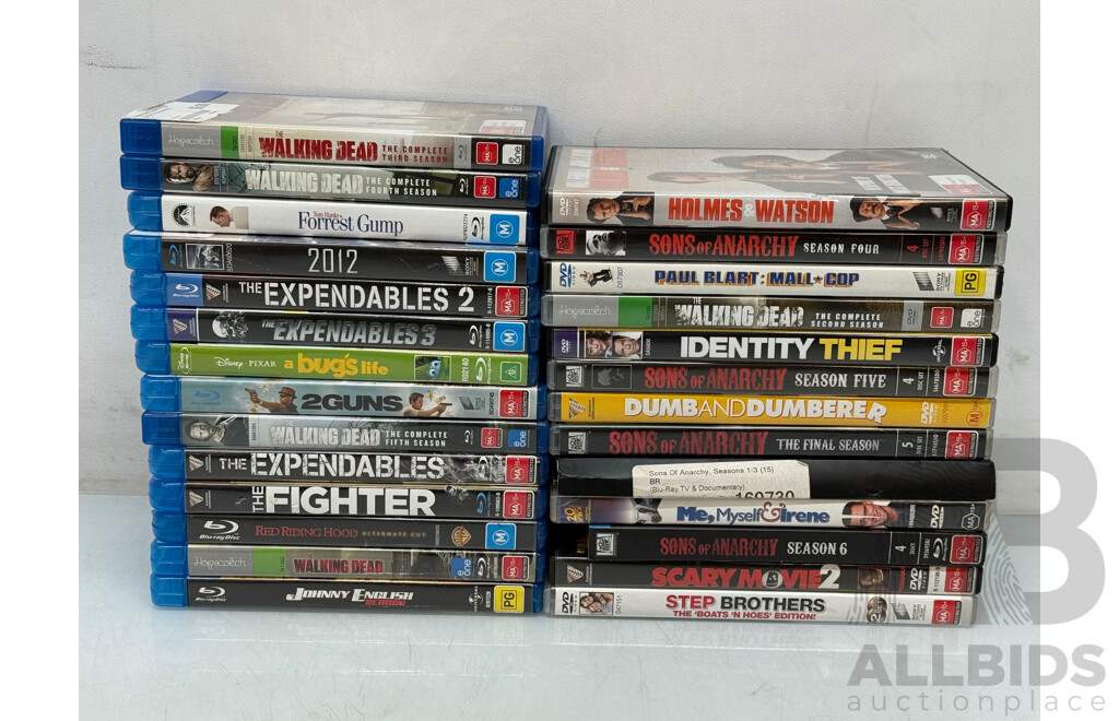 Blu-Ray and DVD Movies and TV Shows - Lot of 27