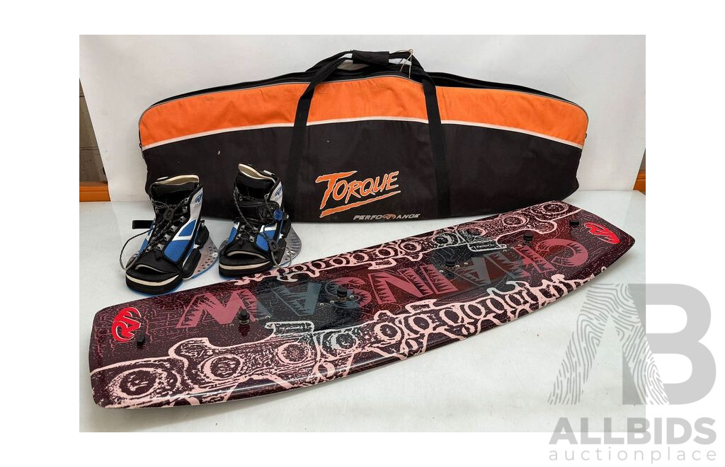 RN Wake Board with Boots and Carry Bag