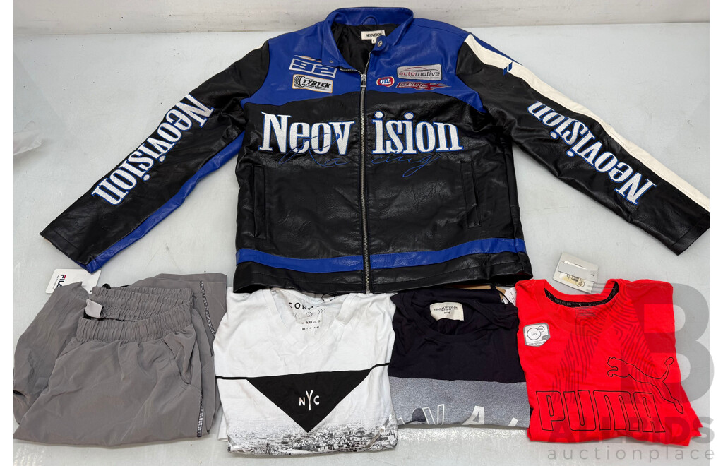 Leather Racing Jacket and Men's Clothing