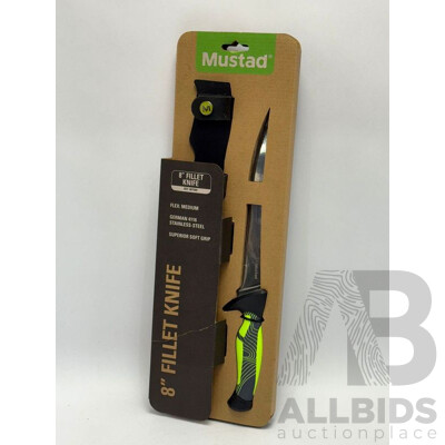 Mustad 8 Inch Fillet Knife with Pouch - Brand New