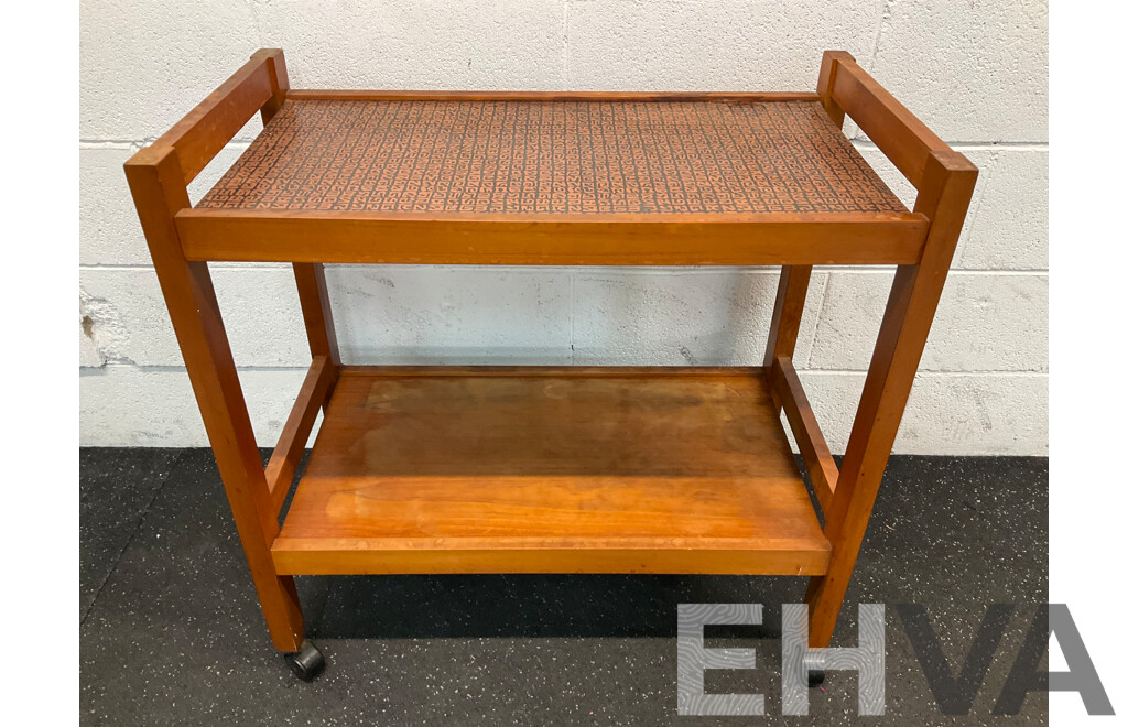 Mid 20th Century Copper Top Drinks Trolley