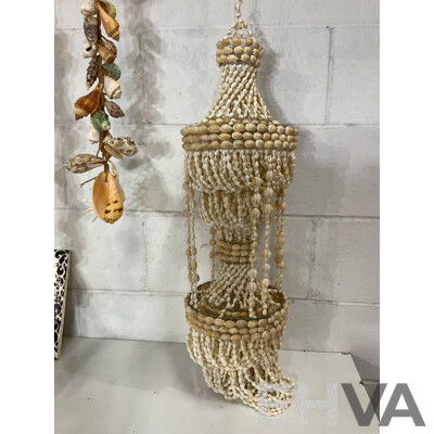 Large Collection of Sea Shell, Including Shell Lamp, Sea Shell Chandelier, Abalone Shell Art, Hot Plate Trivets, Mother of Pearl Shell and More