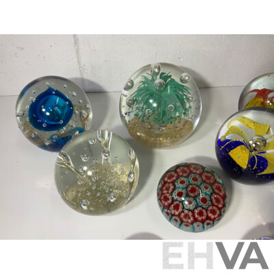 Assorted Glass Paper Weights, Some with Floral Detail - Lot of 15