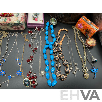 Assorted Costume Jewellery - Bracelets, Earrings, Necklaces, Rings, Musical Jewellery Boxes and More
