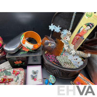 Assorted Costume Jewellery - Bracelets, Earrings, Necklaces, Rings, Musical Jewellery Boxes and More