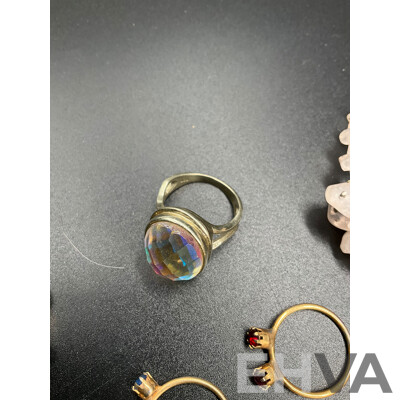 Assorted  Jewellery - Bracelets, Earrings, Necklaces, Rings Including Pearl Necklace, Bone Necklace, Silver Necklace, Agate Pendant and Bracelet and More - Lot of 15
