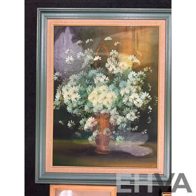 Assorted Large Paintings and Frames - Oil on Board - Lot of 8