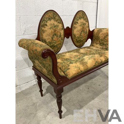 Edwardian Style Double Cameo Back Settee with Tapestry Upholstery