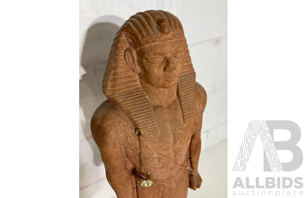 Terracotta Egyptian Revival Valley of Kings Statue