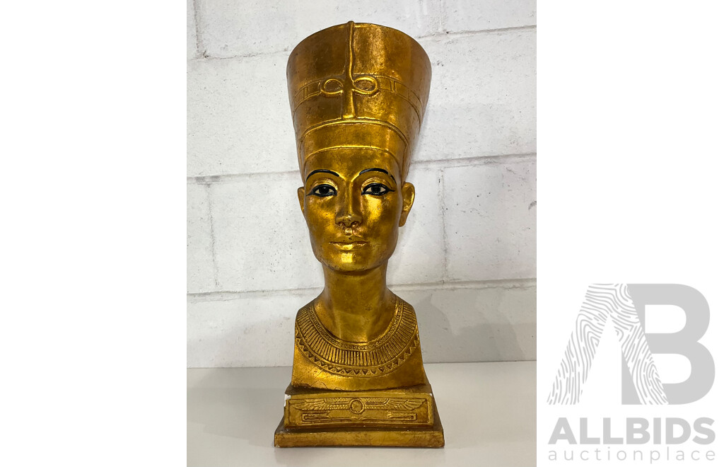 Gilt Egyptian Revival Nefertiti Bust