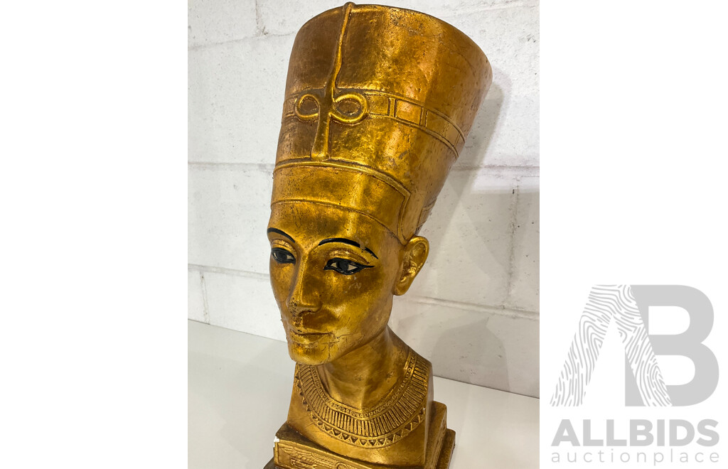 Gilt Egyptian Revival Nefertiti Bust