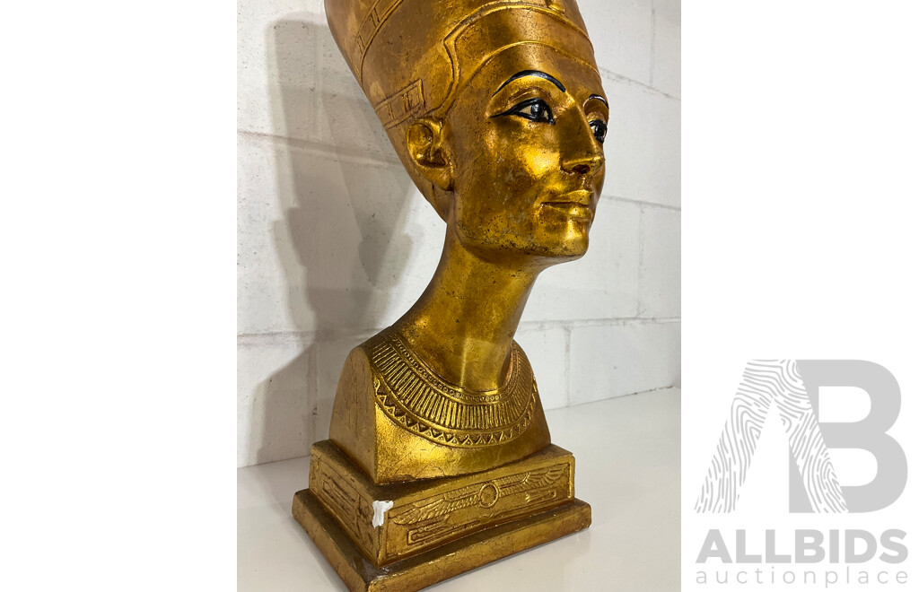 Gilt Egyptian Revival Nefertiti Bust