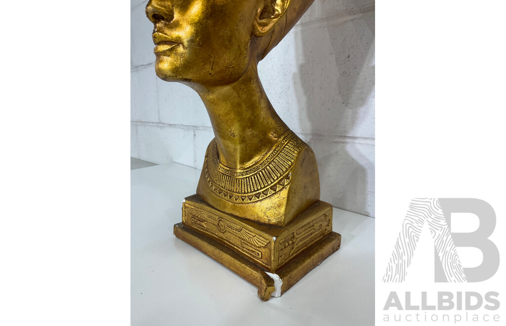 Gilt Egyptian Revival Nefertiti Bust