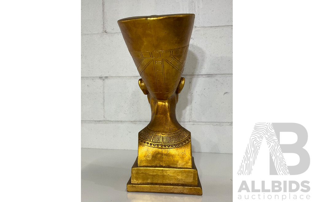 Gilt Egyptian Revival Nefertiti Bust