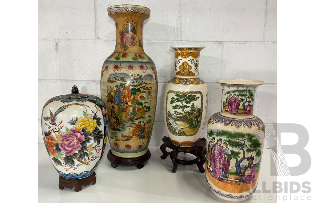 Chinese Style Porcelain Vases  - Lot of 4